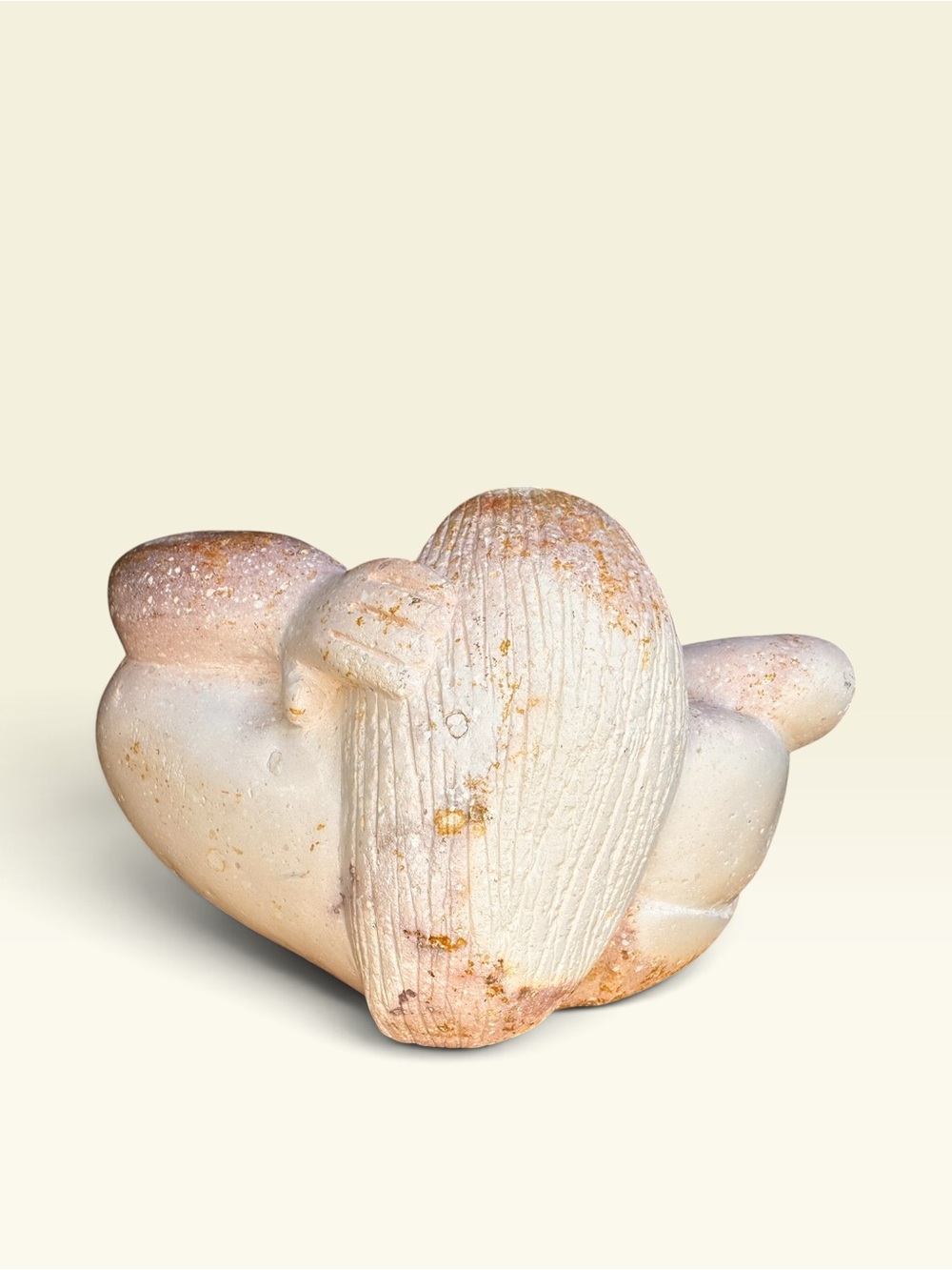 Carved White Stone Voluptuous Sculpture Nude Woman Fertility 8”x5.5”x5.5” - Picture 4 of 9